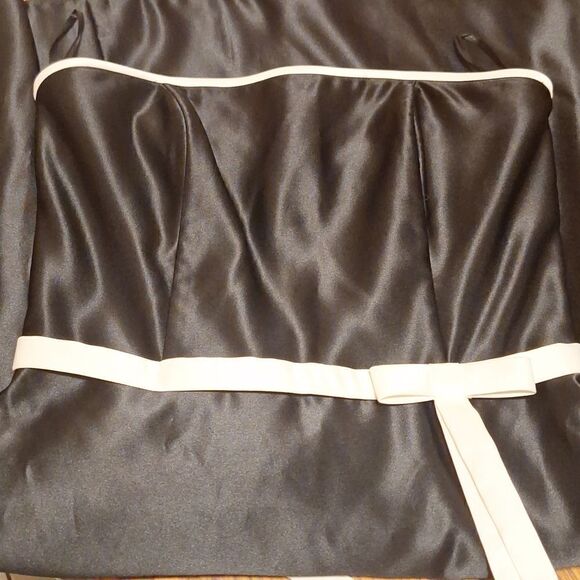 Scott McClintock vintage black/ white trim satin strapless formal dress 10 - Picture 6 of 8